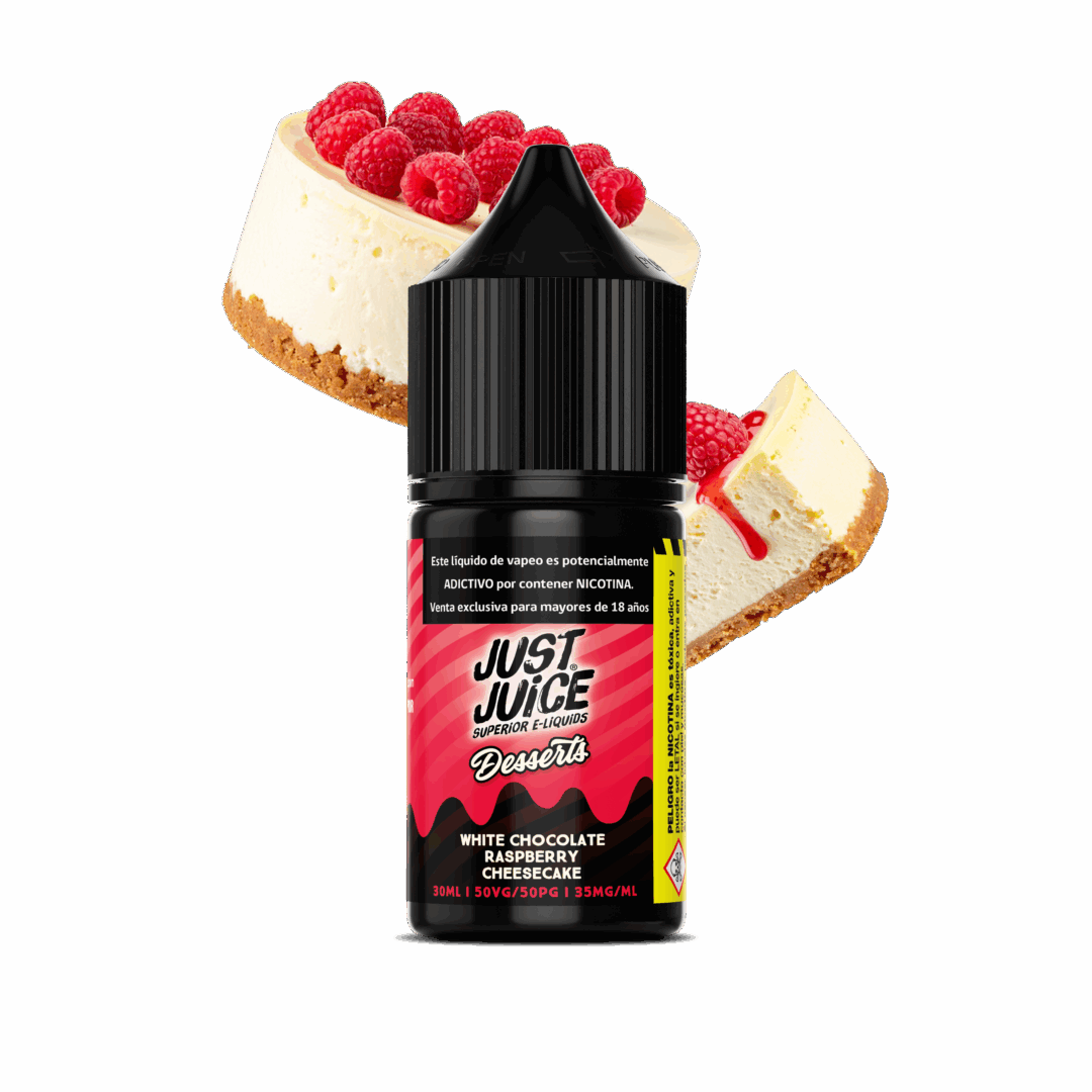 JUST JUICE DESSERT WHITE CHOCOLATE RASPBERRY CHEESECAKE SALT NIC 30ML - 35MG