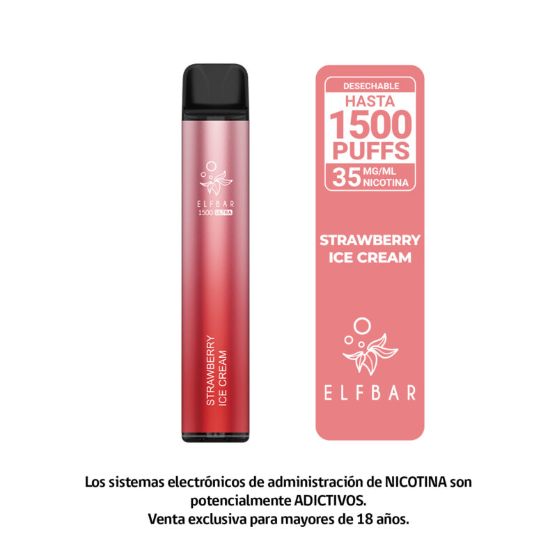 Desechable ELFBAR - Strawberry Ice Cream -1500 Puff