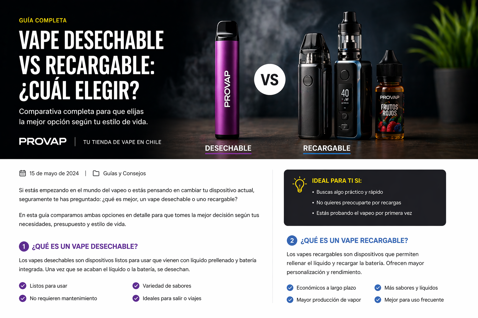 Vape desechable vs recargable