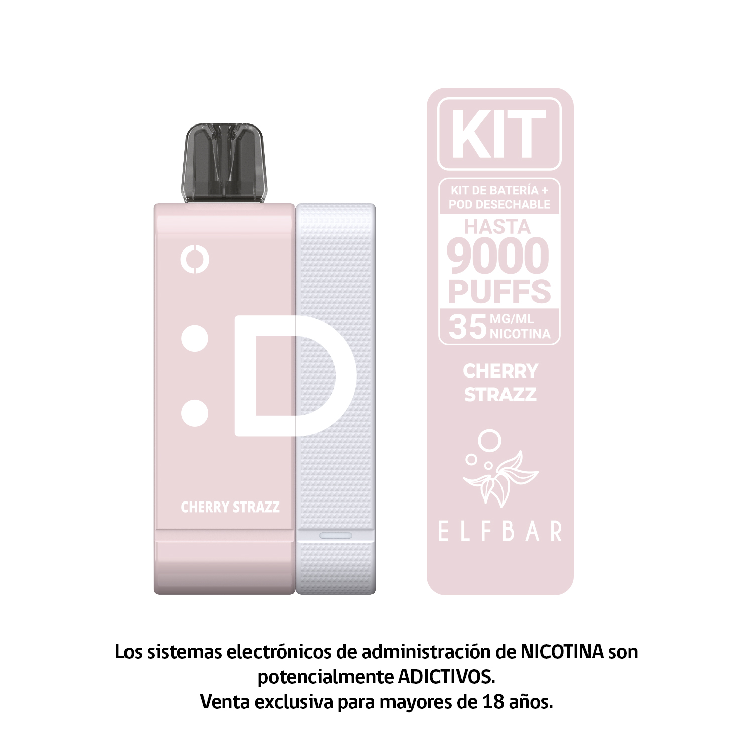 DESECHABLE ELFBAR - CHERRY STRAZZ KIT - 9.000 PUFF